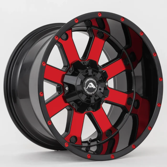 American Offroad A108 Black Milled red