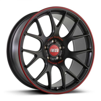 BBS CH-R (Nurburgring Edition) Satin Black with Red Rim Detailing