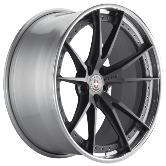 HRE S104 silver black wheel