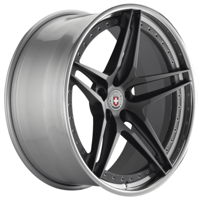 HRE S107 silver black wheel